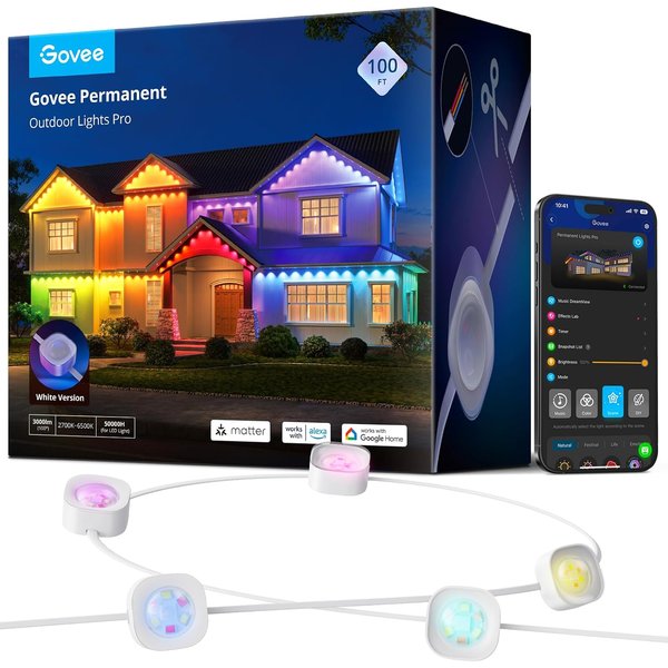 Govee Permanent Outdoor Lights Pro 100ft with 60 RGBIC LEDs