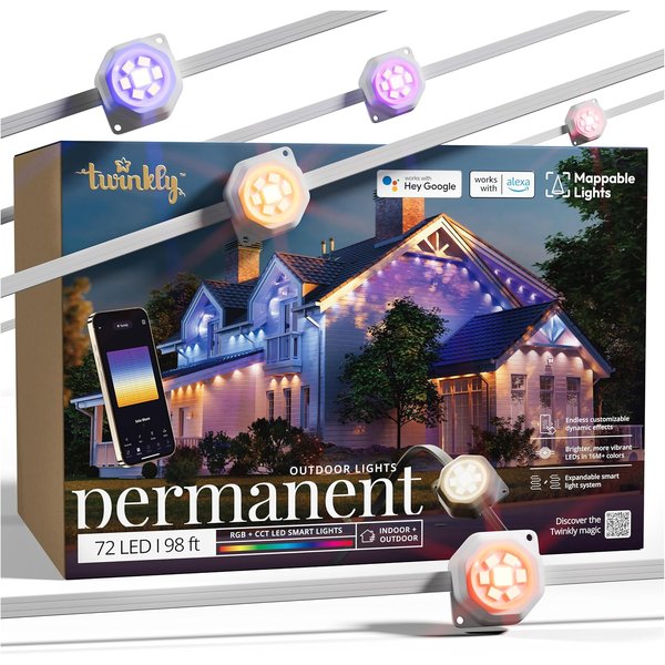 Twinkly Permanent Outdoor Lights 98ft mappable RGB and CCT kit