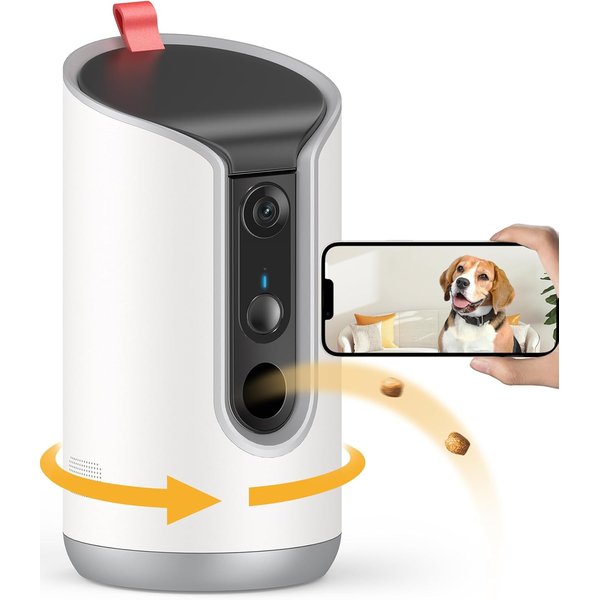 TKENPRO 2K pet camera treat dispenser with 360 degree rotation