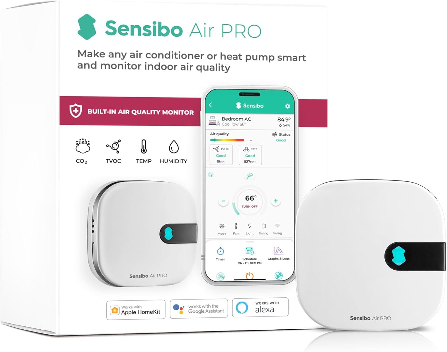 Sensibo Air PRO smart air conditioner controller with built-in air quality sensor