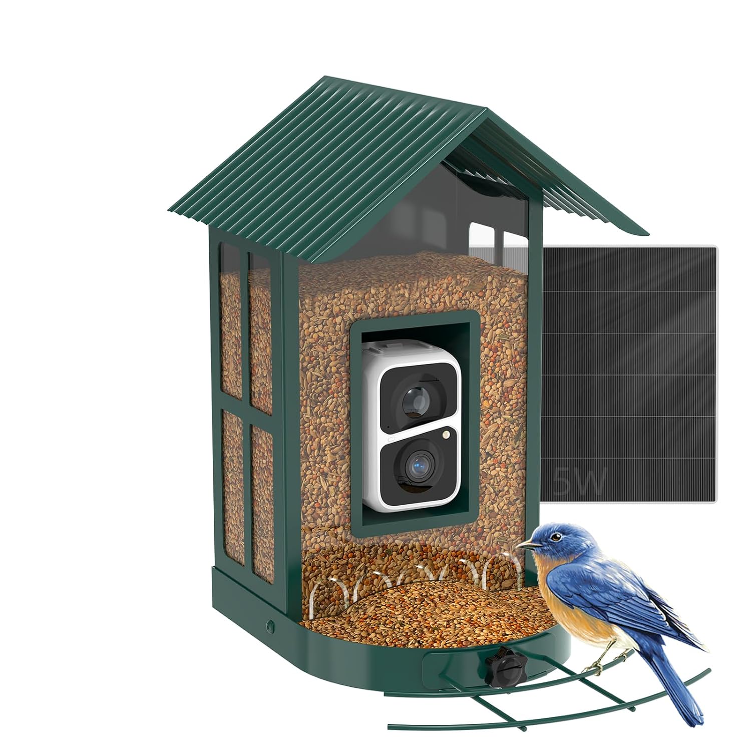 Soliom BF08 metal squirrel-proof smart bird feeder with solar camera