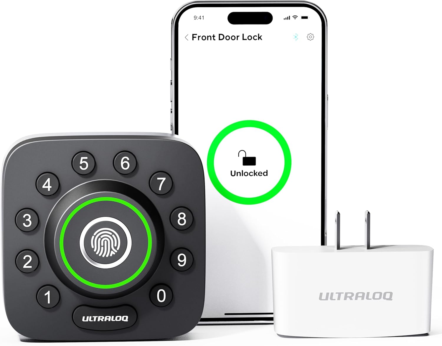 ULTRALOQ U-Bolt Pro fingerprint keypad smart deadbolt with included WiFi hub and app
