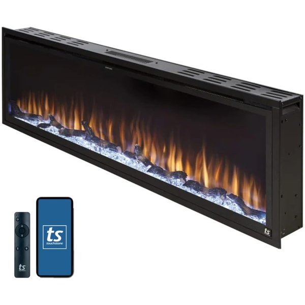 Touchstone Sideline Elite 60 inch WiFi enabled recessed electric fireplace