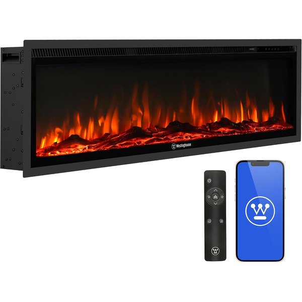 Westinghouse 50 inch smart electric fireplace with app and remote