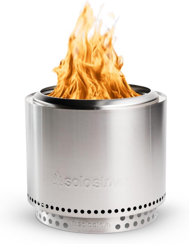 Solo Stove Bonfire with Stand 19.5-inch smokeless stainless steel wood-burning fire pit with removable ash pan