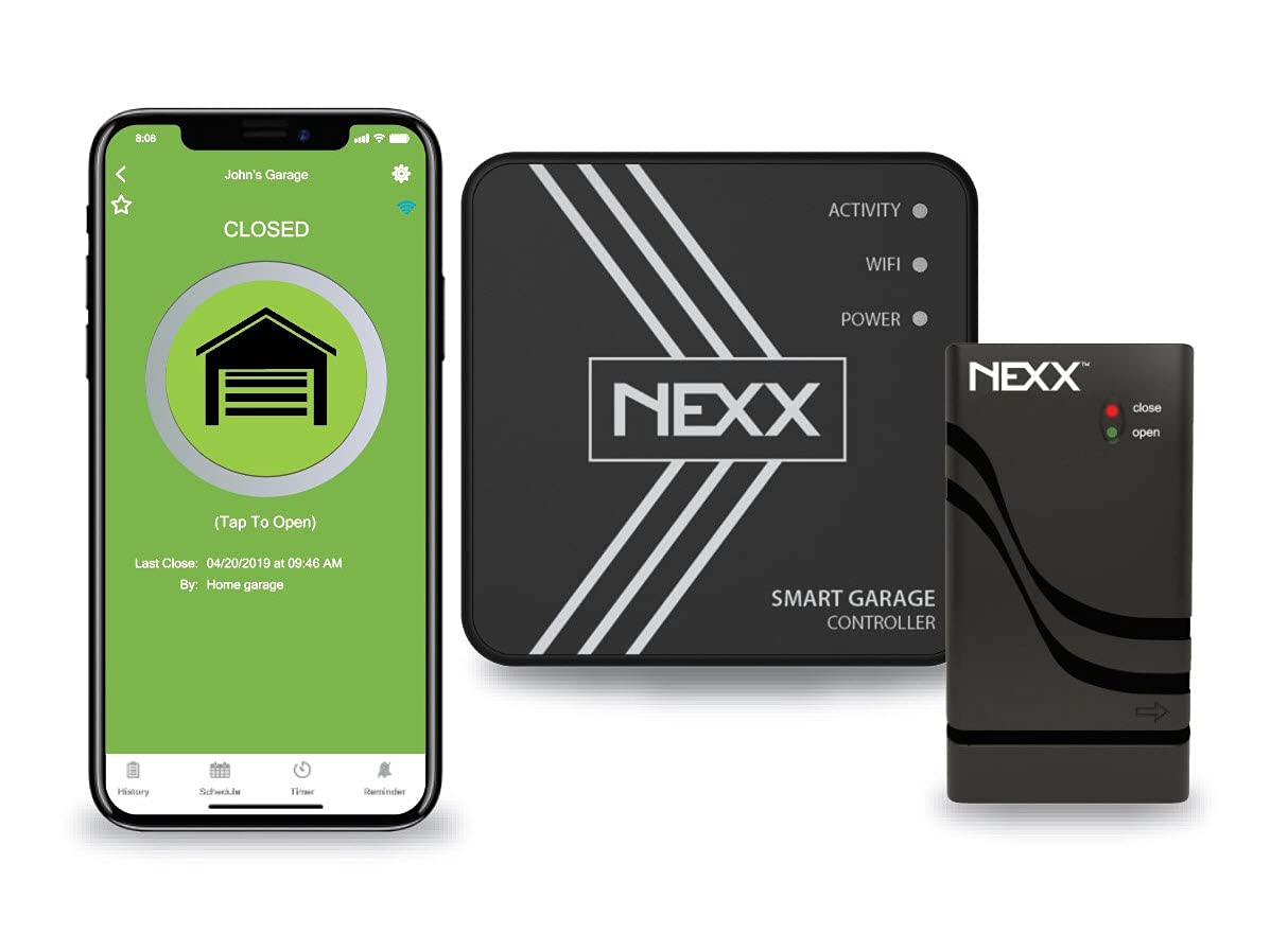Nexx Smart Wi-Fi Controller NXG-300 garage controller with external antenna and door sensor