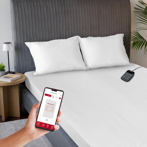 Sunbeam WiFi connected heated mattress pad queen with app and controller