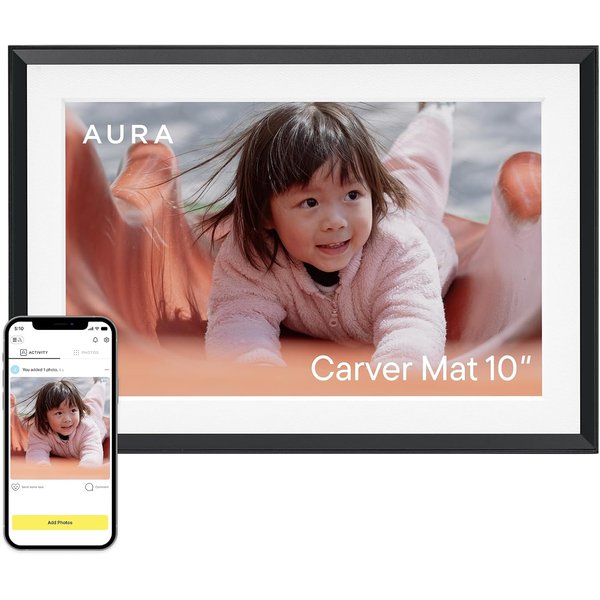 Aura Carver 10 inch WiFi digital picture frame with app