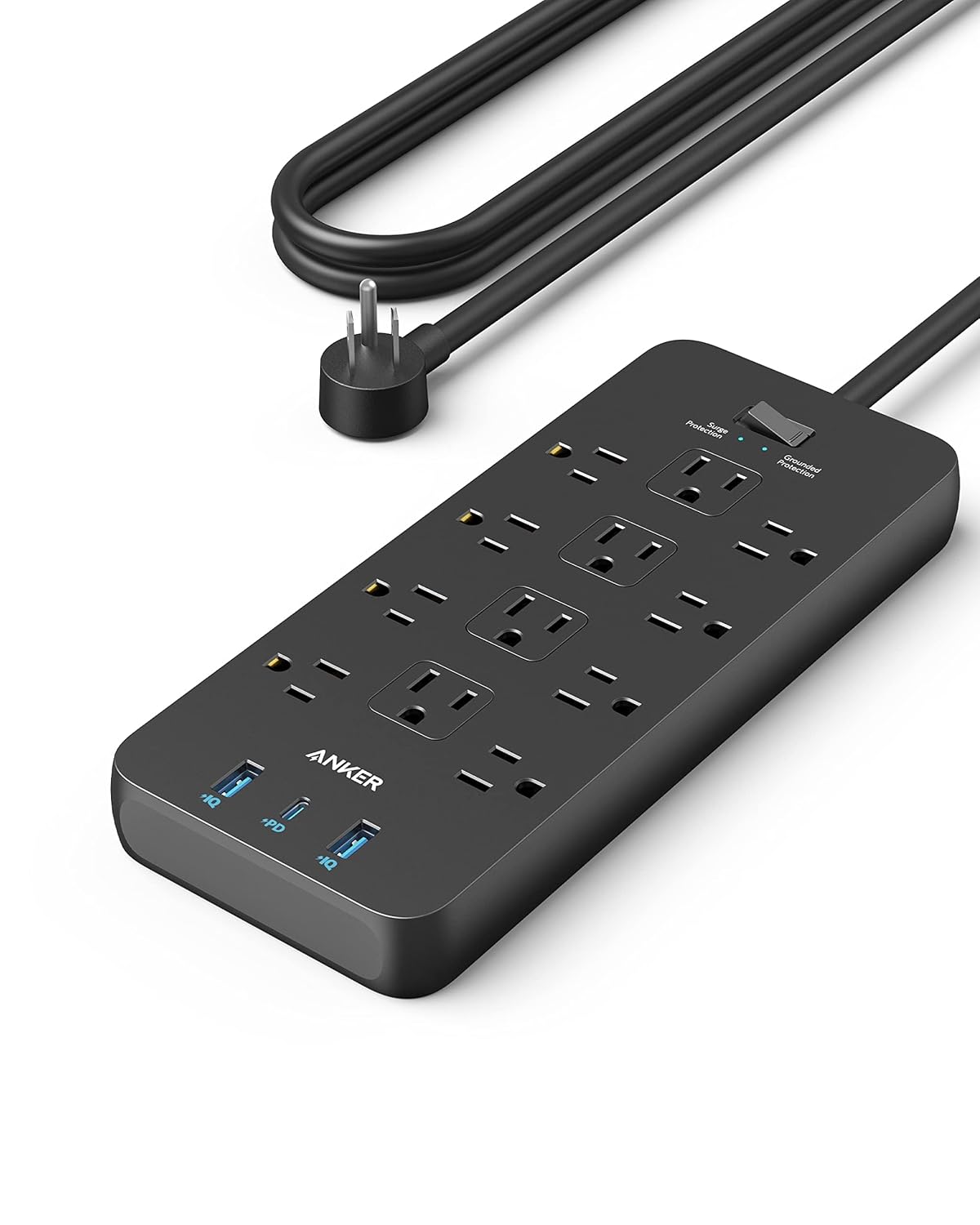 Anker Power Strip with 12 AC outlets and USB-C surge protector