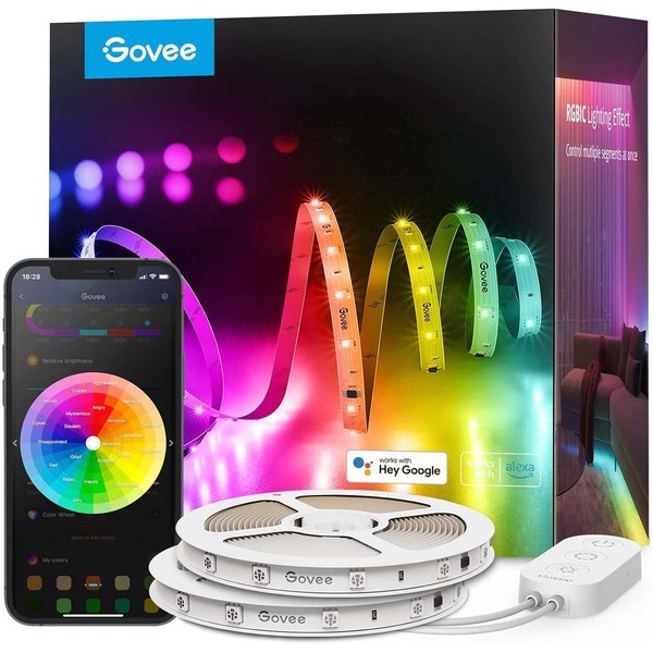 Govee 100ft RGBIC LED strip lights with app and two reels