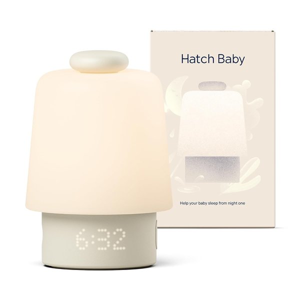 Hatch Baby sound machine and night light in putty with clock display