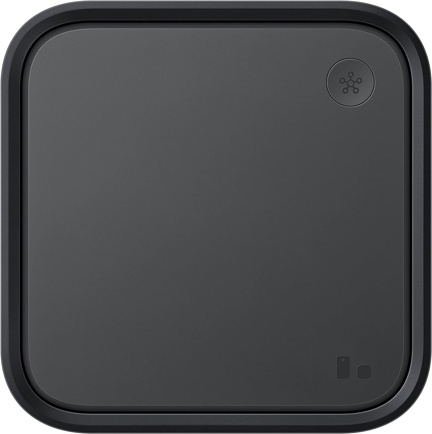 Samsung SmartThings Station smart home hub and 15W wireless charger in black with SmartThings logo