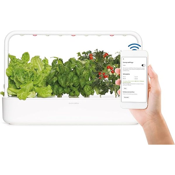 Click and Grow Smart Garden 9 PRO with herbs growing