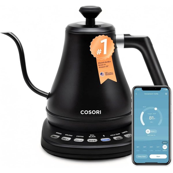 Cosori smart gooseneck electric kettle with VeSync app control