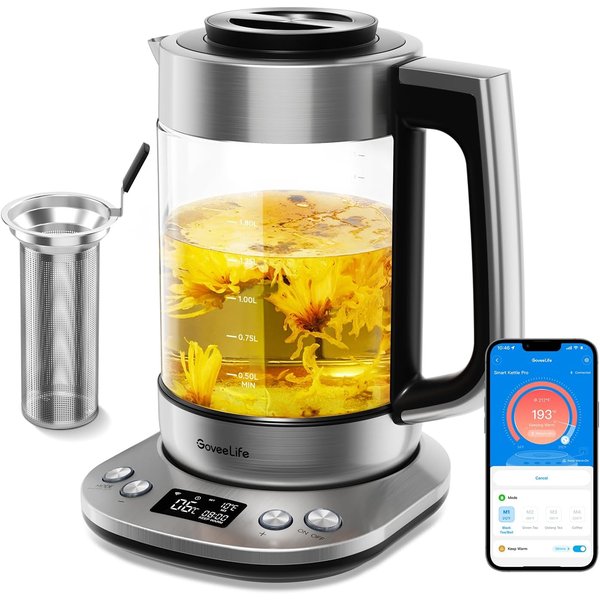 GoveeLife smart electric kettle 1.7L with loose leaf tea infuser and app