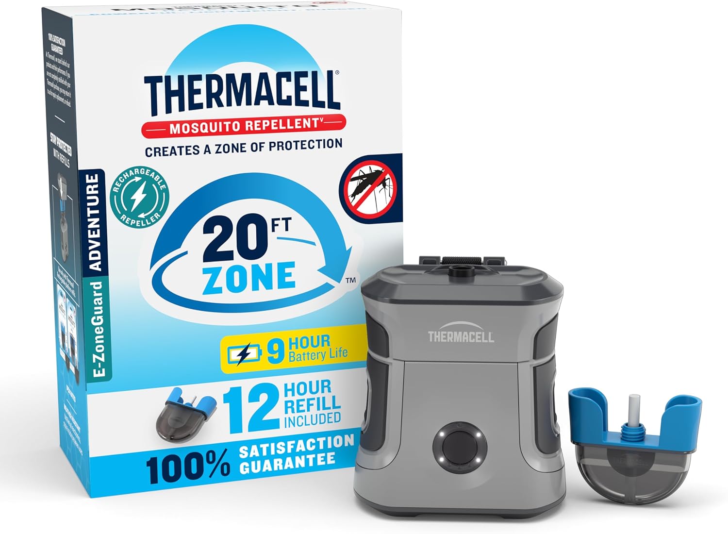 Thermacell EX90 Adventure rechargeable mosquito repeller with rubber armor and carabiner