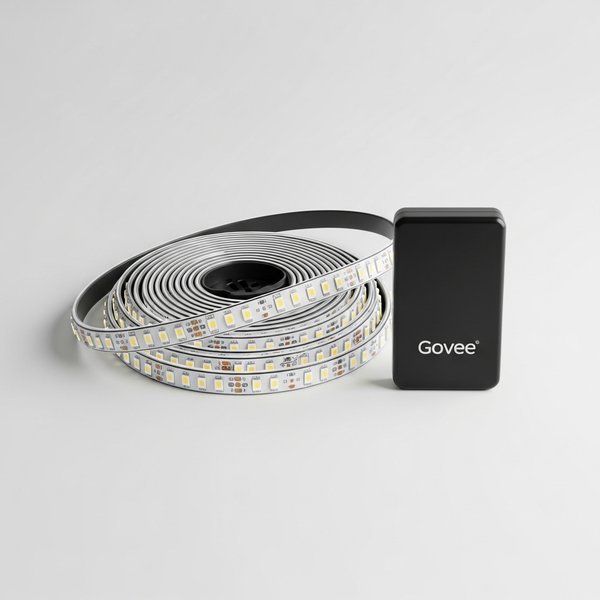 Govee Permanent Outdoor Lights Pro 100ft installed along home eaves and roofline