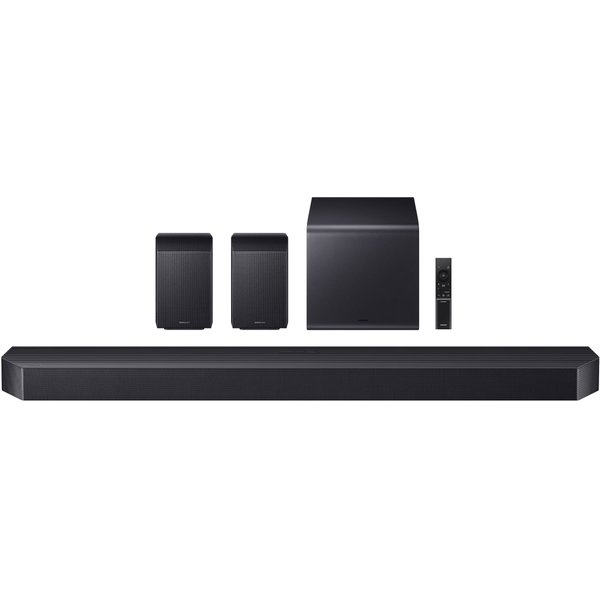 Samsung HW-Q990F 11.1.4 channel soundbar system with subwoofer and rear speakers