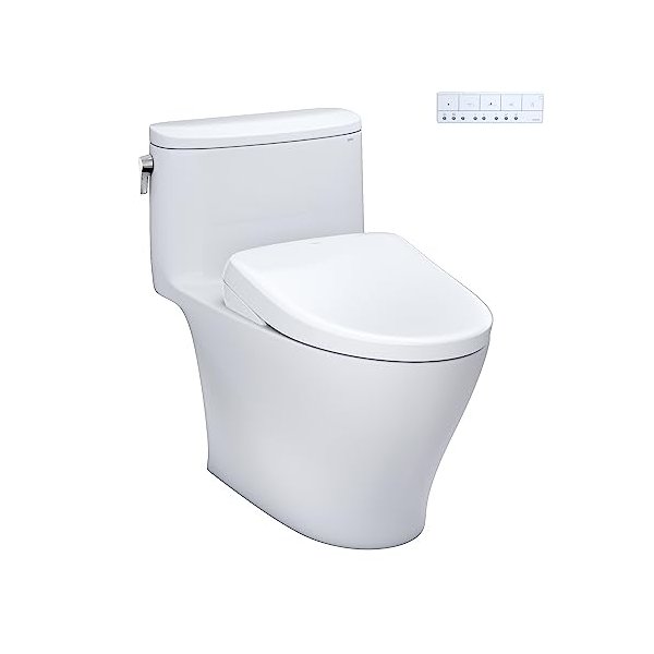 TOTO WASHLET+ Nexus S7A one-piece smart toilet with auto flush, cotton white