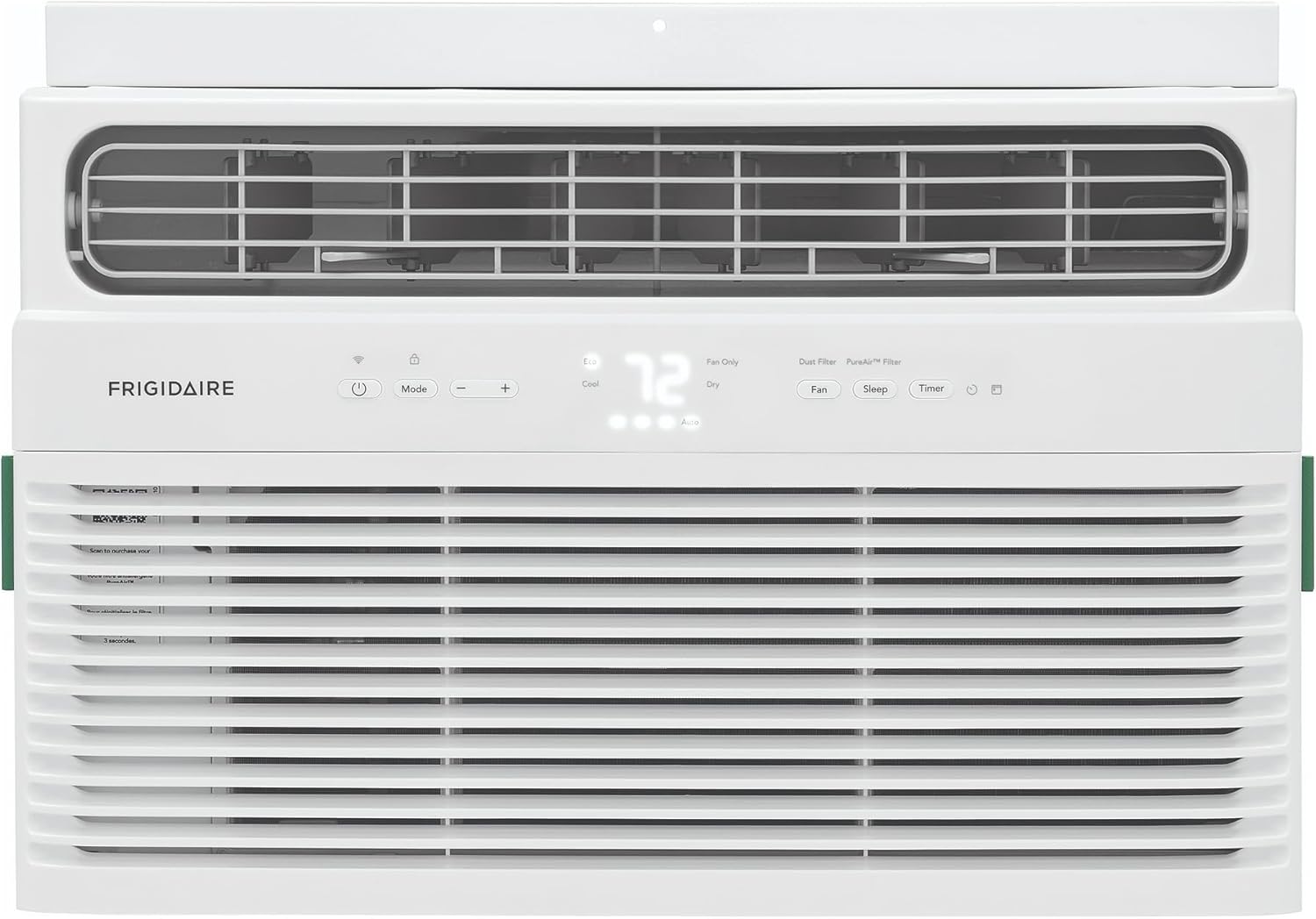 Frigidaire 8,000 BTU smart window air conditioner with Wi-Fi installed in a window