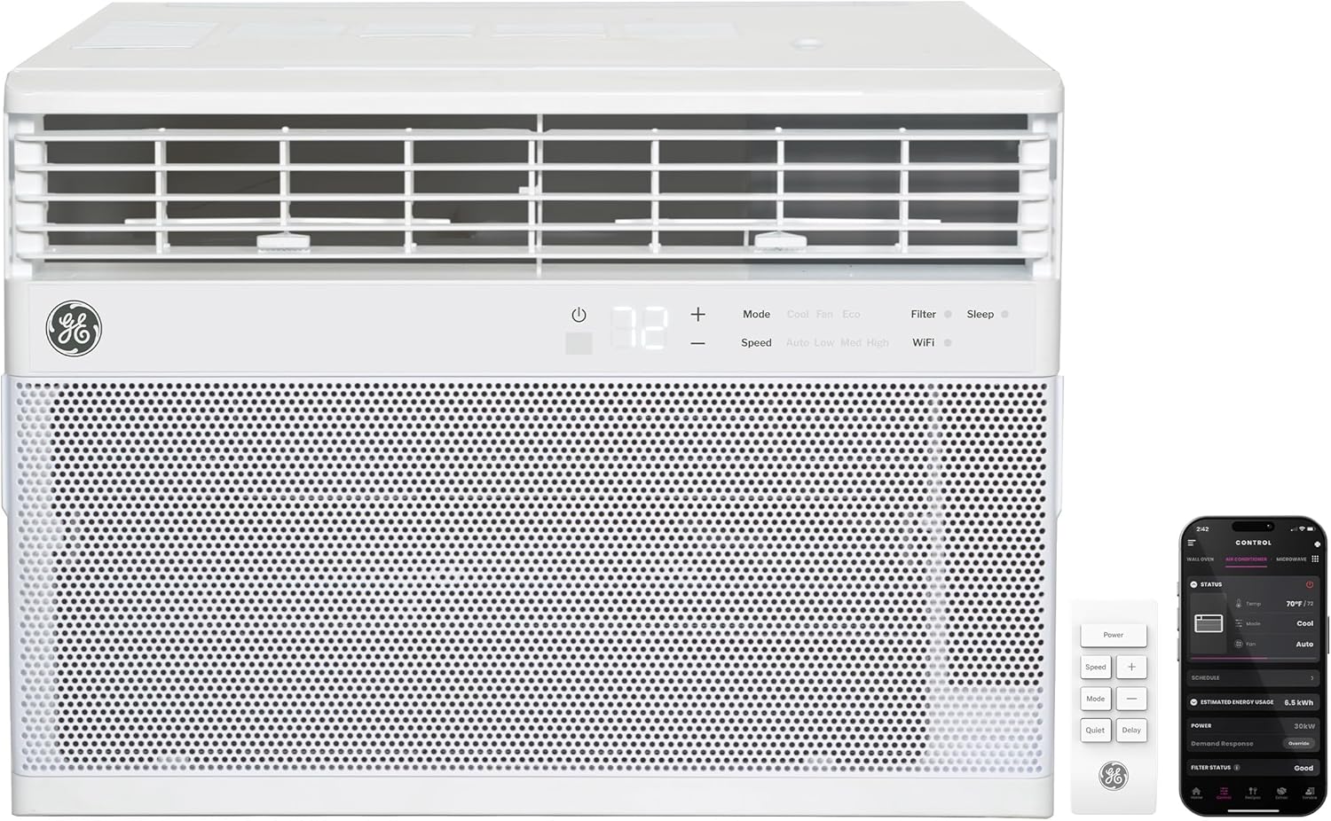 GE 8,000 BTU Wi-Fi enabled window air conditioner with EZ Mount installation kit