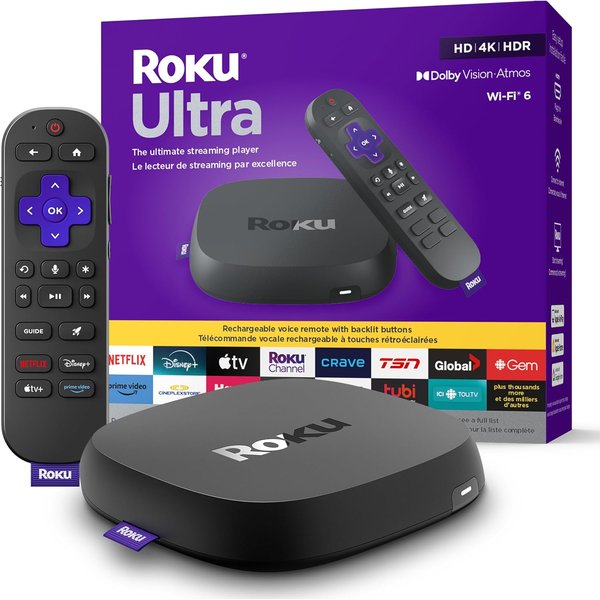 Roku Ultra 2024 4K streaming device with Voice Remote Pro