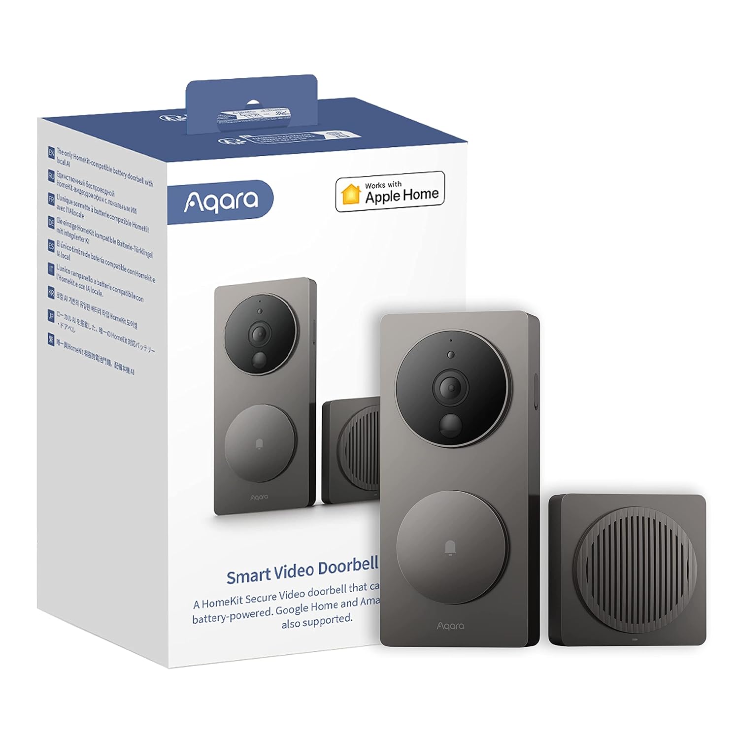 Aqara Video Doorbell G4 with included chime, Works with Apple Home