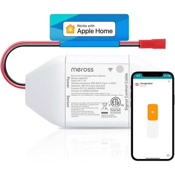 meross Smart Garage Door Opener compatible with Apple HomeKit Siri and CarPlay